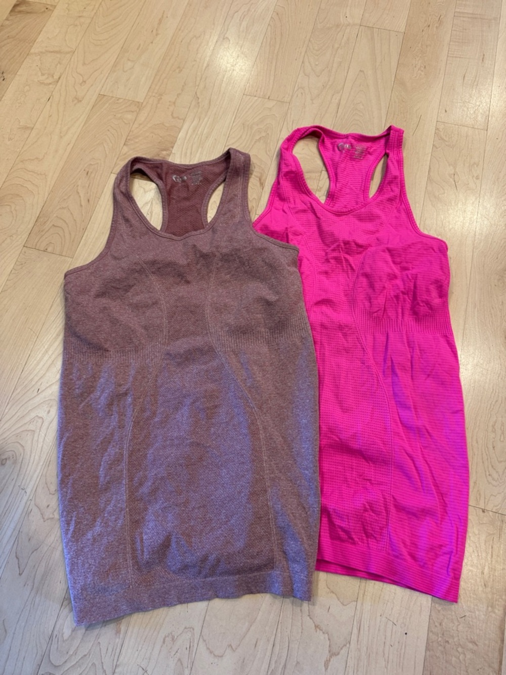 2 Women’s Racerback Tank Tops- Pink and Mauve